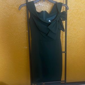 Green off the shoulder evening dress